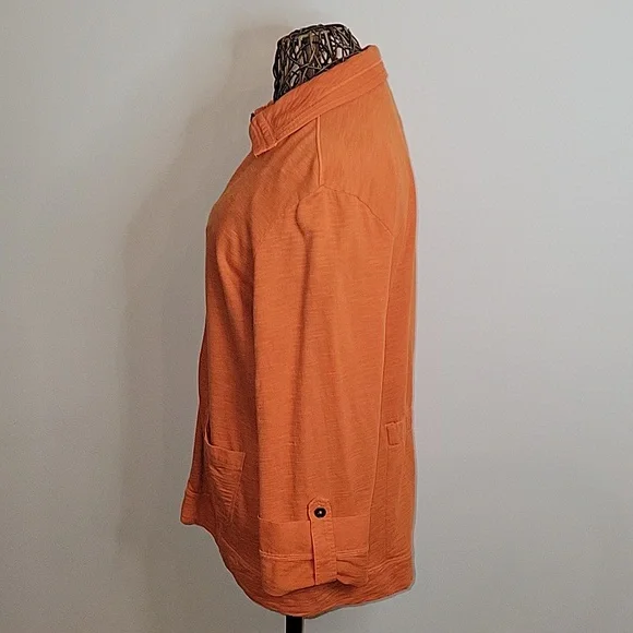 Zenergy by Chicos 2 pocket full zipper button up sleeve jacket womens size 2 - Picture 4 of 10